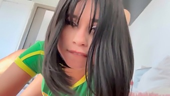 My Brazilian Stepsister Eagerly Receives My Ejaculation On Her Face
