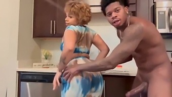 Young Woman Getting Fucked In The Kitchen With A Black Man